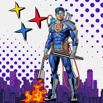 Purple And Yellow Playful Comic Super Heroe Birthday Party Invitation  2  Thumbnail